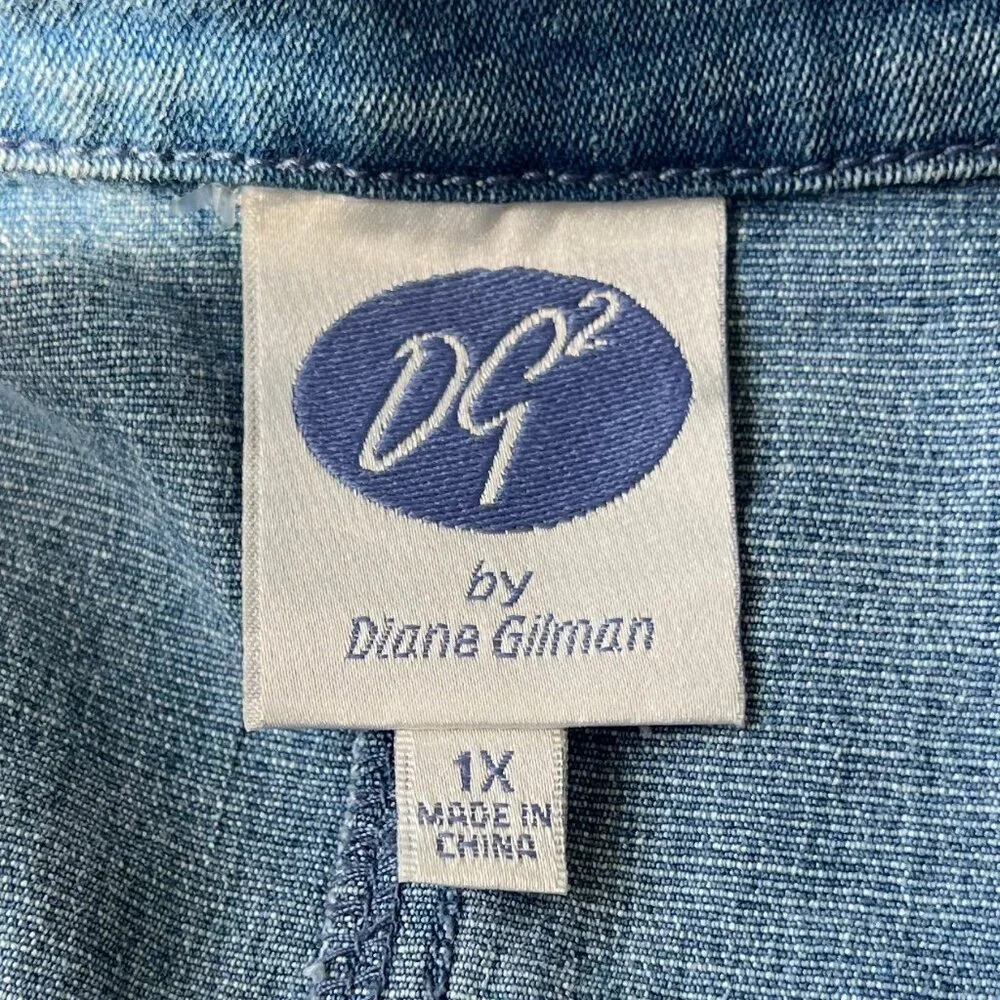 DG2 Diane Gilman Light-wash Women's Denim Blazer - Picture 8 of 16